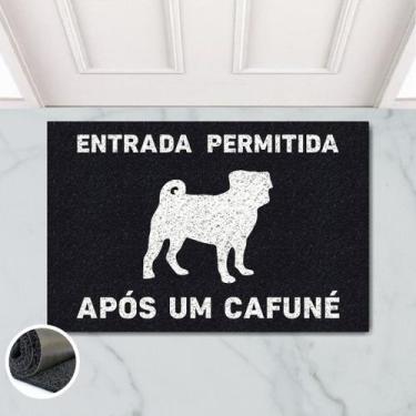 Imagem de Tapete Capacho Entrada Cafuné Pug 60x40 Cachorro Pet Focinho - Megatap