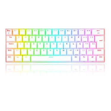 Imagem de Redragon TECLADO MECANICO GAMER DRACONIC PRO RGB BRANCO SWITCH AZUL ABNT2