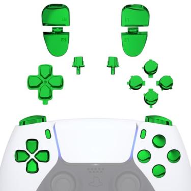 Imagem de eXtremeRate Botões de substituição D-pad R1 L1 R2 L2 Opções de compartilhamento de botões de rosto para controle PS5, conjunto completo de botões com ferramentas para controle Playstation 5