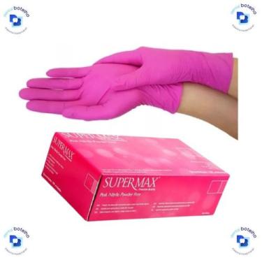 Imagem de Luva de Procedimento Nitrílica Pink Sem Pó - Supermax, Tam G