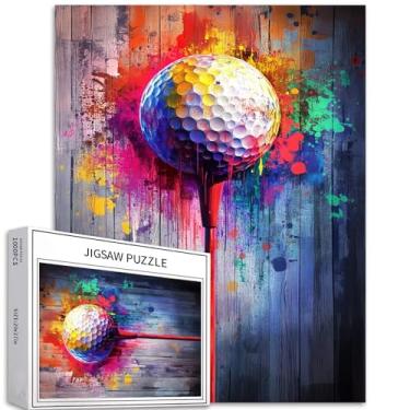 Imagem de Quebra-cabeça de arte de grafite de golfe de 1000 peças para adultos, estilo grafite, arte, desafiador, jogos de atividades em família, colorido, faça você mesmo, para presentes de decoração de casa,