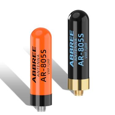 Imagem de ABBREE Antena de rádio amador banda dupla VHF/UHF 144/430Mhz 5.0 cm Mini Short AR-805S SMA - Antena fêmea de longo alcance para Baofeng UV5R 5RM BF-F8HP PRO, K5 Plus, DM32, UV32, AR-152 (preto +