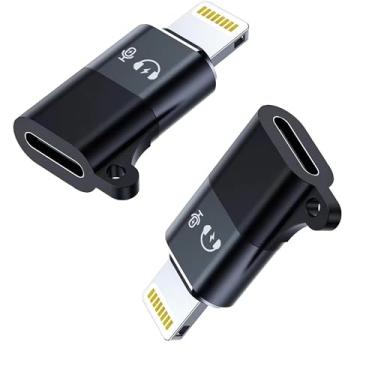 Imagem de Adaptador Lightning macho para fones de ouvido USB C fêmea, pacote com 2 [certificado Apple MFi] USB tipo C adaptador de áudio auxiliar dongle para iPhone 14/13/12/11/8/7/Plus/Pro Max/6/5 iPad Sound