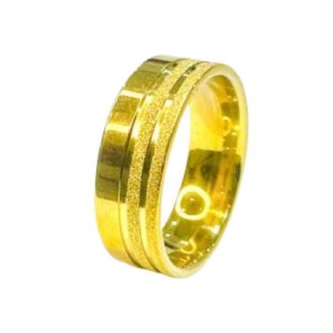 Imagem de Aliança União Banhado Ouro 18k 6mm Riscos Friso Fosco Brilho Diamantad