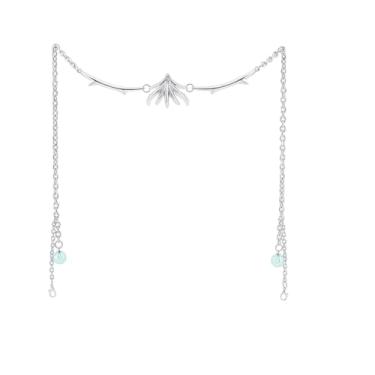 Imagem de AHANDMAKER Cyber Punk Half Mask, Unisex Mechanical Face Chain with Green Glass Beads Irregular Jewelry Silver Metal Nose Chain for Halloween Party Cosplay Masquerade Costume Accessories