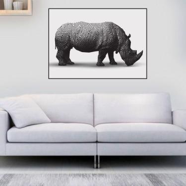 Imagem de Quadro Canvas Decorativo para Sala Rinoceronte África 50x70 - LUGGUI A