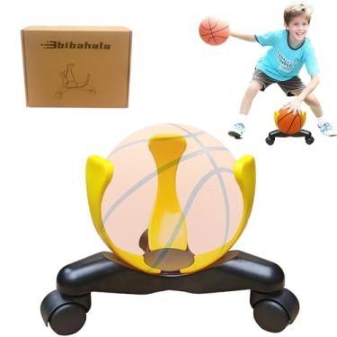 Imagem de bibahala Braçadeiras deslizantes de drible de centro baixo lateral, equipamento de treinamento de basquete, kit de treinamento de coordenação de agilidade adequado para bolas de basquete de tamanho 5