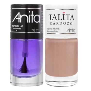 Imagem de Esmalte Bye Bye Pé Podi Coleção Talita Cardozo + Top Brilho 10ml Anita