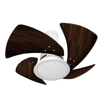 Imagem de Ventilador De Teto Tornado Led Branco De Mdf Tabaco 110V