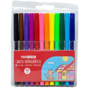 Imagem de Canetas hidrográficas Hidrocor 12 cores - YINS BRASIL