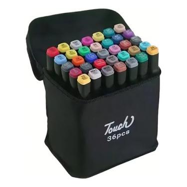 Imagem de Kit Canetinhas Touch Marcadoras Ponta Dupla 24 a 100 Cores | Canetas Coloridas para Desenho | Lettering e Colorir | Estojo Organizador Incluso (36)