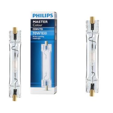 Imagem de 2 Lâmpada Palito 70w Vapor Metálico Philips 3000k RX7S 94v