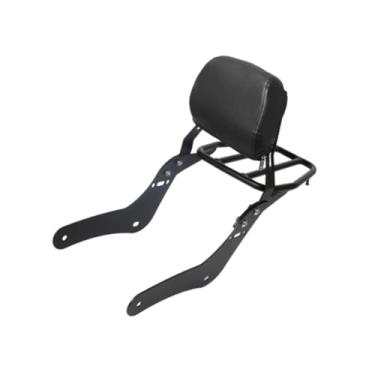 Imagem de Generic Assento de passageiro traseiro removível para motocicleta Sissy Bar, encosto de passageiro de metal e suporte de carga, Preto