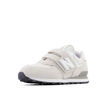 Imagem de New Balance Tênis infantil unissex 574 Core Hook & Loop, Nimbus Cloud/Branco, 14