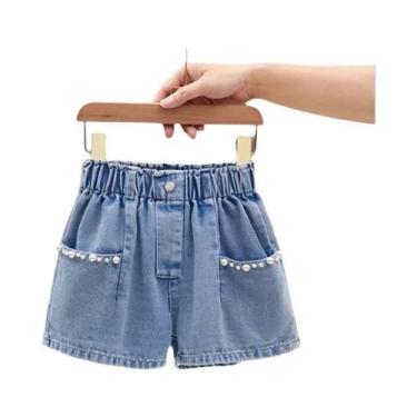 Imagem de Shorts Jeans Evasê Para Meninas, Moda Coreana De Verão, Calças Quentes