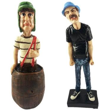 Imagem de Kit seu Madruga bravo e chaves no barril em resina 23cm - Gama