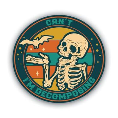 Imagem de Pacote de adesivos de vinil icônico retrô de esqueleto engraçado – Decalque impresso UV impermeável de 12 cm – Várias citações sarcásticas diferentes - Peel & Stick – Várias variações - MKS2327