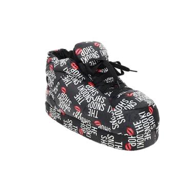 Imagem de Happy Feet Pantufas padrão para homens, mulheres e crianças – sapatos femininos, presentes para mulheres, como visto na regata tubarão – Chinelos de casa grandes para mulheres com sola de borracha