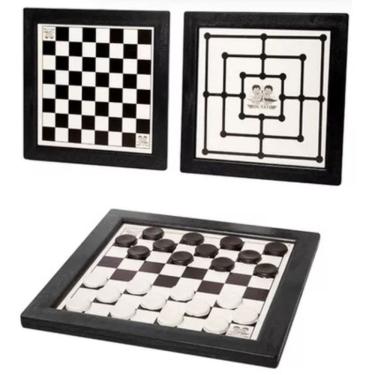 Imagem de Jogo 2 em 1 Dama e Trilha Tabuleiro Plástico 24cm