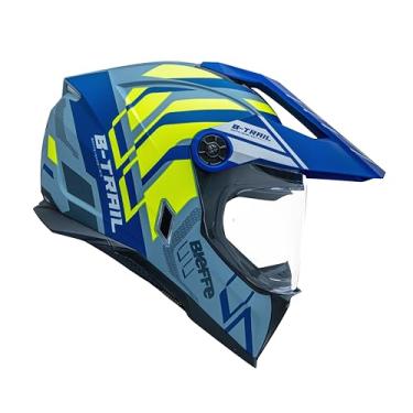 Imagem de Capacete Masculino Bieffe B-Trail Defender Azul Amarelo Moto (56)
