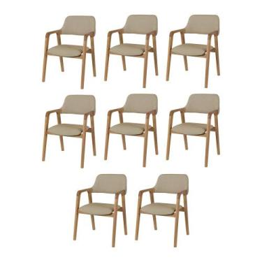 Imagem de Kit 8 Cadeiras de Jantar Ruth Estrutura em Madeira Maciça Estilo Retrô