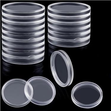 Imagem de 50 cápsulas de moeda de plástico transparente, suporte de moeda de dólar de prata, armazenamento de moedas de prata de 40 mm, porta-moedas para colecionadores, barra de prata, porta-moedas de meio