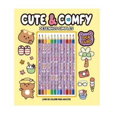 Imagem de Cute & Comfy Desenhos Simples - Edição De Luxo - 12 Lápis De Cor