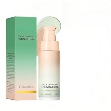 Imagem de MAEPEOR Base que muda de cor, 4 cores, leve, não oleosa, hidratante corretor de cor, creme CC com centella, base corretora de pele para tom de pele opaca (01 verde)