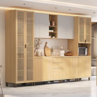 Imagem de Cozinha Completa 100% Mdf 6 Pçs Aura Luciane Móveis Carvalho/carvalho/cinza Cristal