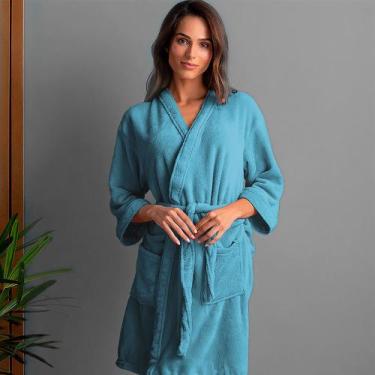 Imagem de Roupão Plush Microfibra Kimono Unissex Feminino e Masculino Atlântica 