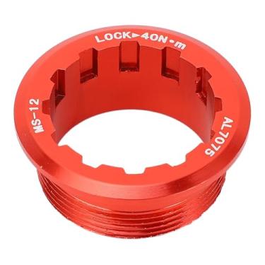 Imagem de RiToEasysports Acessórios para Bicicletas, Tampa do Anel de Bloqueio do Volante de Alumínio de Alumínio para M7100 M6100 M8100 12 Velável Volador de Velocidade (Vermelho)