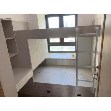 Imagem de 1m 1.1m 1.2m 1.3m 1.4m 1.5m 1.6m 1.7m 1.75m 1.8m 1.9m 2m 2.1m 2.2m 2.3m Basemet Escada De Fuga Viúva Para Loft Rv Motorhome Estilo Idustrial Bukbeds Mid Sleeper Cabi Cama Escad, White, 1.4m/4.6ft/55in