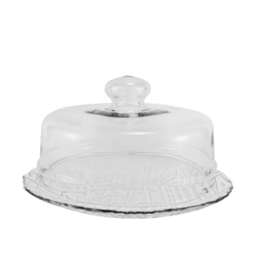 Imagem de Boleira de vidro com tampa e base Porta bolo Luxo para bolos e tortas pudins e doces cozinha(Queijeira)