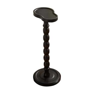 Imagem de Homcity Mesa lateral, mesa de canto pequena, mesa de bebida para pequenos espaços para sala de estar, cantos, lado de sofá, banheiro, (preto) (1, em forma de cucurbitácea)