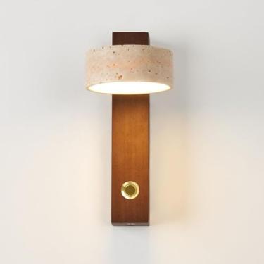 Imagem de Luqeeg Arandelas de Parede LED Modernas com Interruptor, Luz de Leitura de Cabeceira de Parede, Cabeça de Lâmpada de Luz Quente, Ângulo Ajustável para Quartos Corredores Salas (Cor de nogueira)