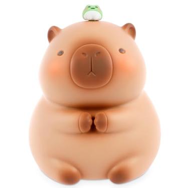 Imagem de LCZNXJJY Caixa de desafio de economia de dinheiro, cofre de capivara, cofre mealheiro fofo cofrinho cofrinho de orçamento e economia, caixa de dinheiro para adultos, meninos e meninas (C)