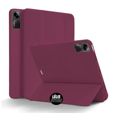 Imagem de Capa Capinha Case Compatível com Redmi PAD SE 11 com função sleep e suporte Com Compartimento Para Pencil Caneta Tampa Magnética PREMIUM (VINHO)