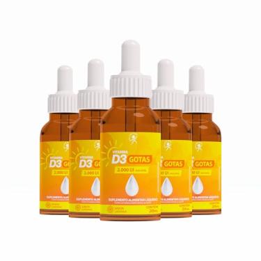 Imagem de Vitamina D3 Gotas - 5 Frascos - 2000 Gotas - Sabor Laranja - NutriAge