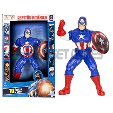 Imagem de Marvel, figura de ação colecionavel Capitão America 10 Frases + sons, gigante com 50 cm, Mimo brinquedos