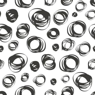 Imagem de VaryFloral Papel de parede de círculos preto e branco descasque e cole papel de parede abstrato estético moderno papel de contato geométrico simples para paredes de cômodos armários papel de parede de