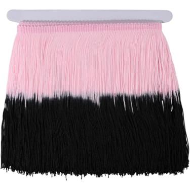 Imagem de GORGECRAFT Fita de nylon com franja de 20 cm, 3 metros, gradiente, lavanda, blush, chinlon, renda para artesanato, roupas, vestido de casamento latino, abajur, cortinas, decoração de casa, fantasias