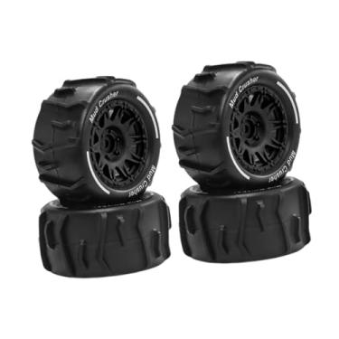 Imagem de Colaxi Pneus RC em escala 1/18, rodas de neve e praia, atualizações elegantes, pneus de controle remoto de substituição, acessórios para de areia RC, peças, Preto