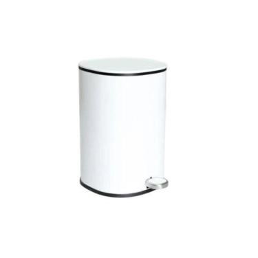 Imagem de Lixeira Redonda Com Pedal Branca 5L