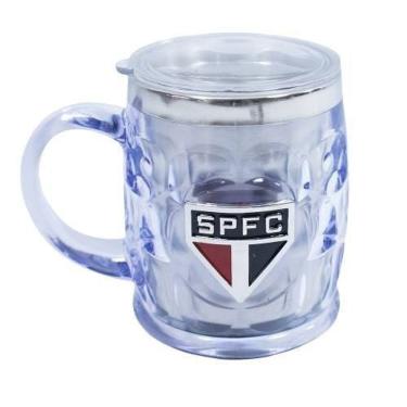 Imagem de Caneca térmica transparente brasão metal 500ml  são paulo