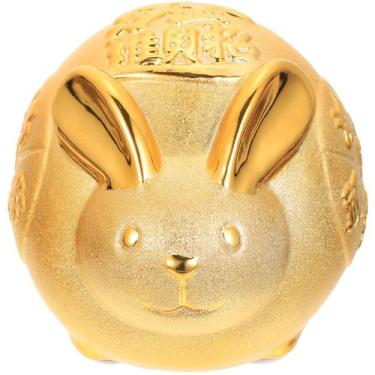 Imagem de Cofrinho Operitacx Gold Rabbit Bunny Ceramic 16cm