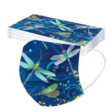 Imagem de Máscara facial descartável com impressão de 3 camadas de proteção para