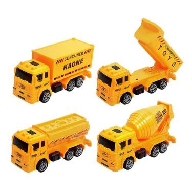 Imagem de Um conjunto de veículos de engenharia escavadeira brinquedos infantis 