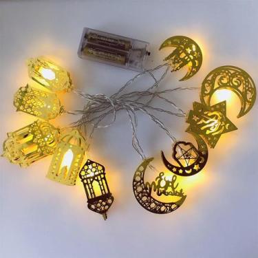 Imagem de Corda de luz led Eid Mubarak luzes de cortina decorativas luzes de fér