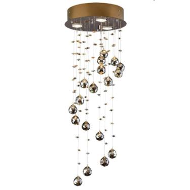 Imagem de Plafon 3 Luzes Gu10 Inox 30cm Crystal Spiral Csf743003pf Bronzearte Fume