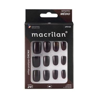 Imagem de Unhas Postiças Macrilan Médio Cacau 24 Unidades